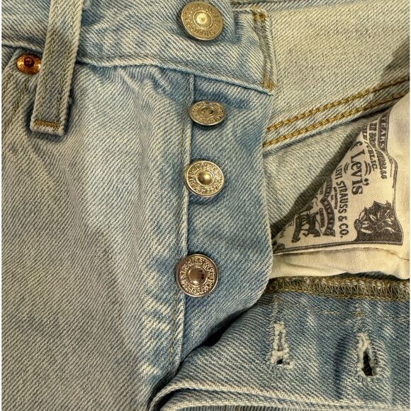 LEVIS WOMEN’S 501 SKINNY JEANS HIGH RISE BUTTON FLY THE RIPS/TEARS ARE ORIGINAL - Picture 14 of 15